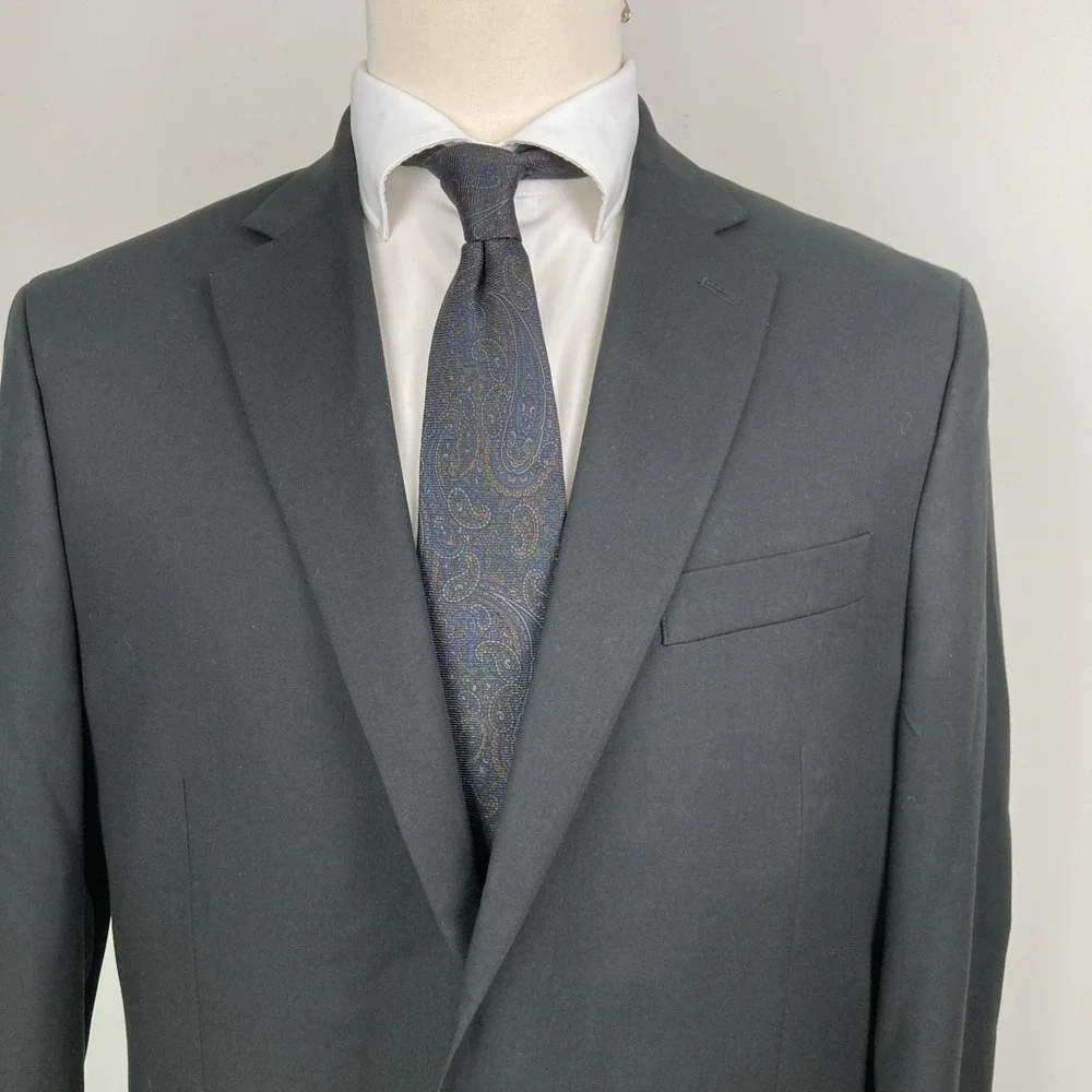 Kenneth Cole Men's Slim Fit 2-pc Suit Black Stretch Jacket 44R Pants 37W 33L